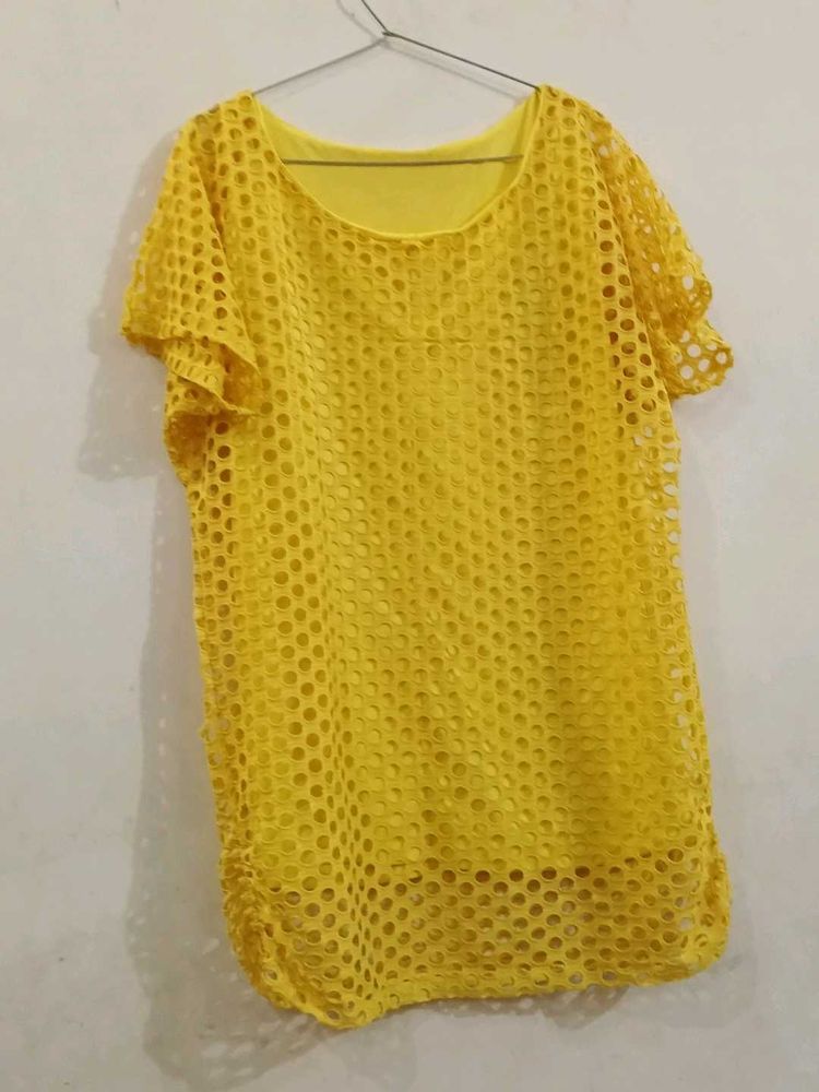 Bright Yellow Perforated Top
