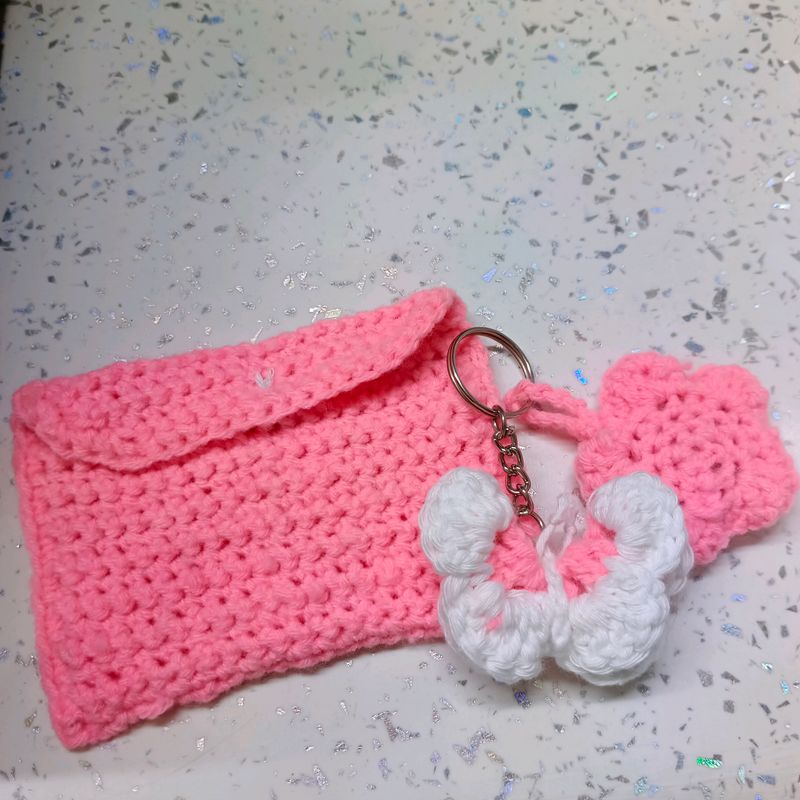 Crochet Wallet And Keychain Combo