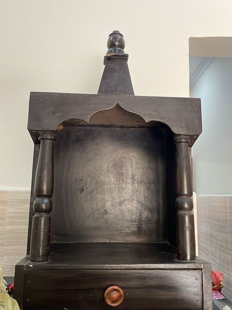Wooden Pooja Mandir with Drawer