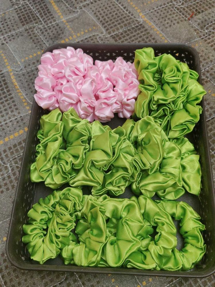 Handmade Satin Scrunchies - Set of 25