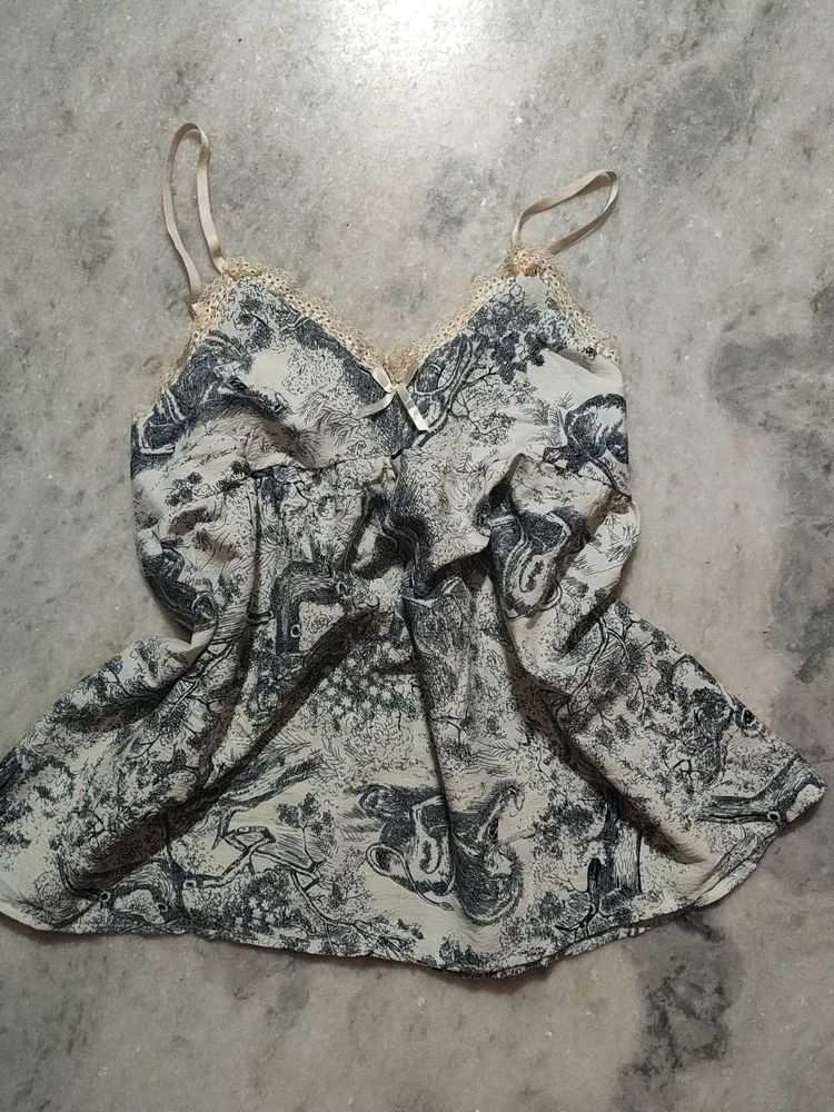 Vintage Floral Print Camisole Top