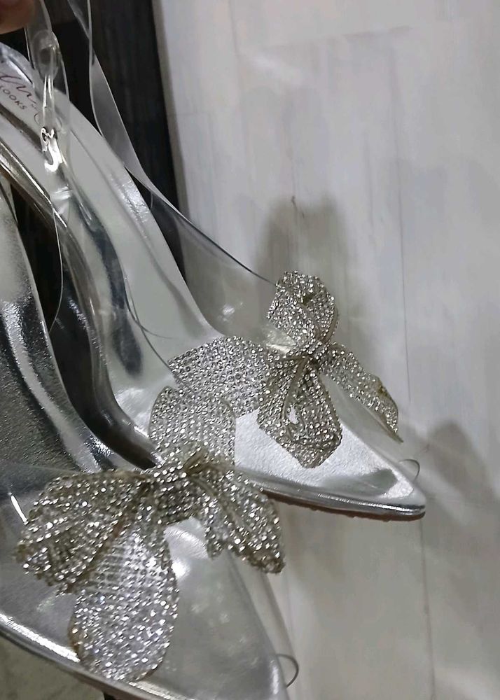 Sparkly Heels with Bow Detail