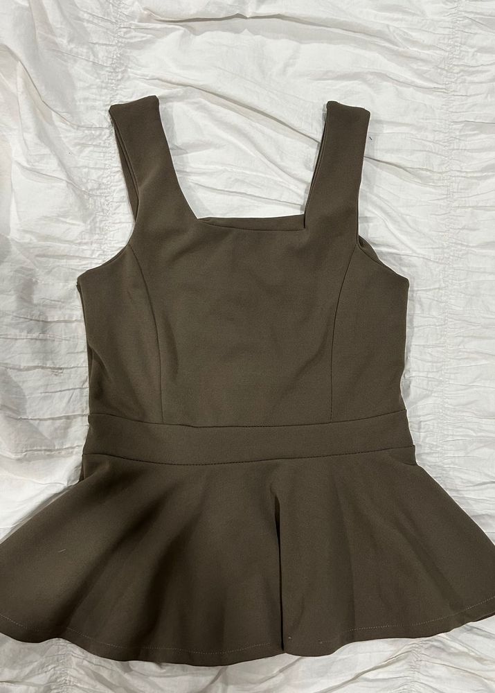 brown backless babydoll top