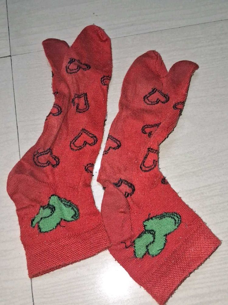 Cute Red Heart Socks