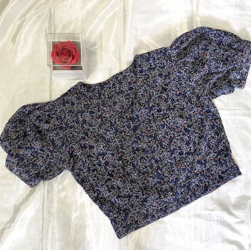 Floral Puff Sleeve Top