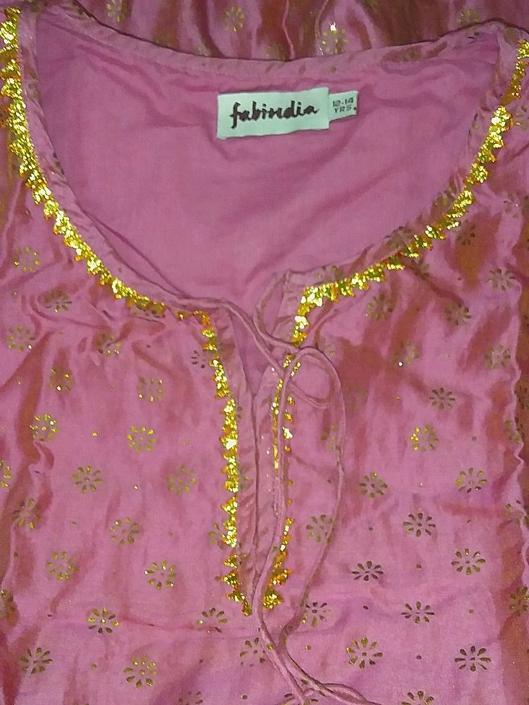 Fabindia Salwar Kurta Beautiful Pink Colour
