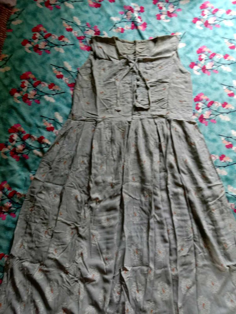 Elegant Grey Sleeveless Maxi Dress