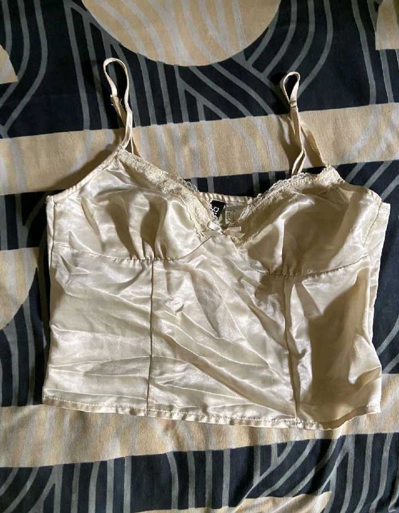 Satin Lace Trim Camisole Top