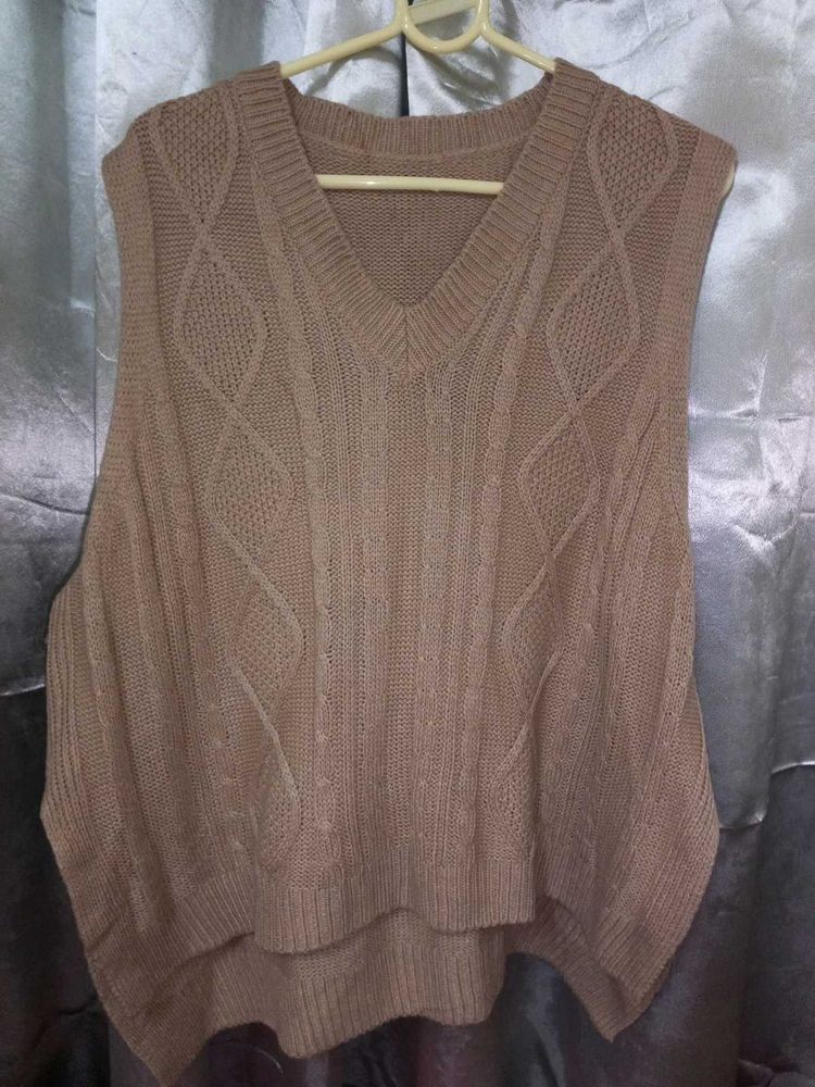 🤎 Korean Aesthetic Beige Cable Knit Sweater Vest