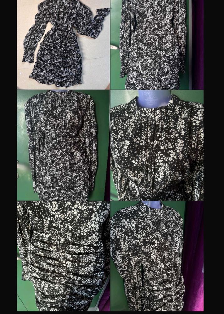 Chic Floral Ruched Mini Dress