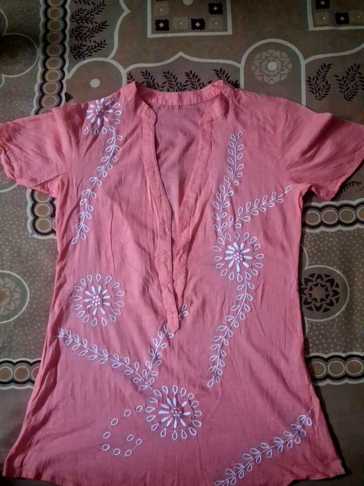 Embroidered Cotton Kurta