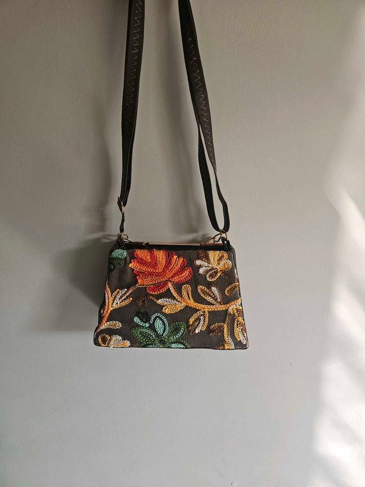 Embroidered Crossbody Bag( never used)