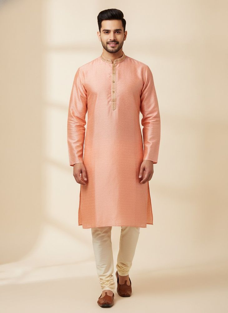 Men's Peach Kurta