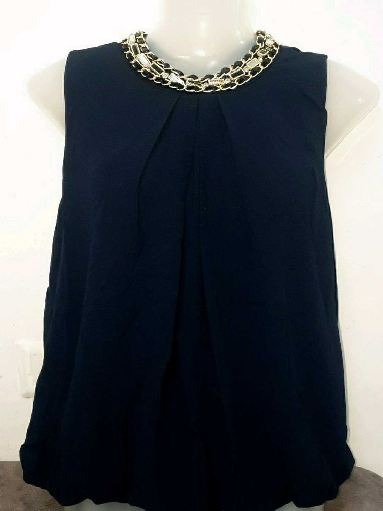 newly Navy Blue Sleeveless Top no 39