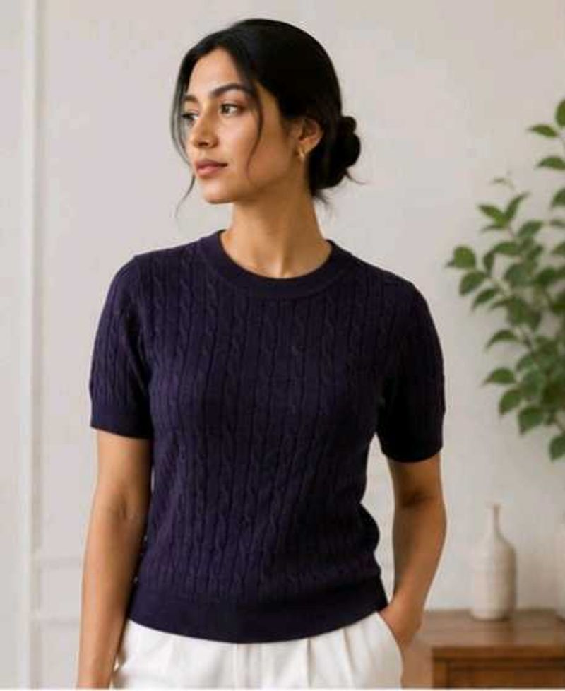 Stylish Cable Knit Top