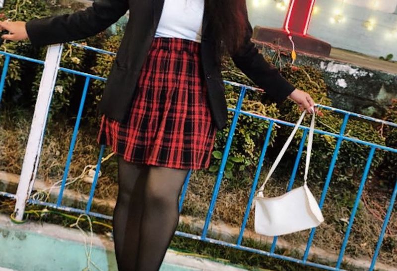 Cute Red &amp; Black Skirt