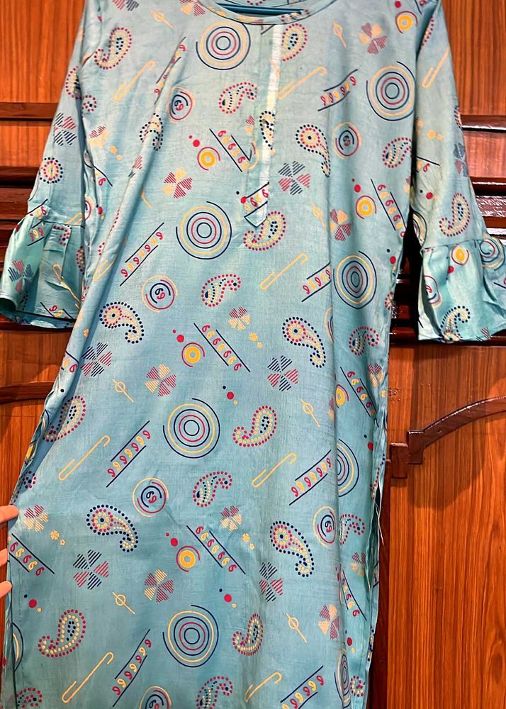 Blue Paisley Print Dress