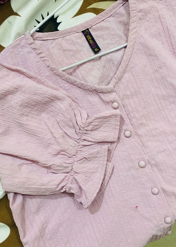 Pink Button-Up Top