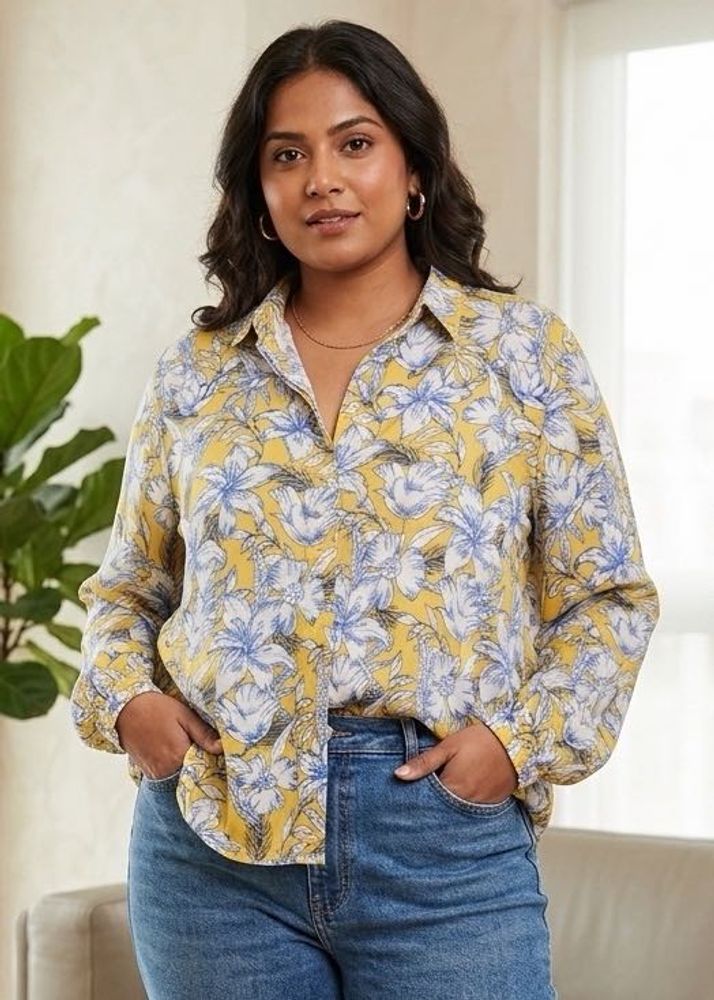Floral Print Button-Up Shirt