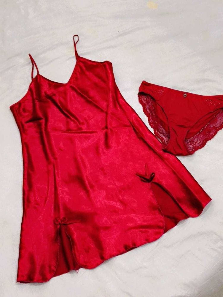 Satin Nighty with Matching Panty