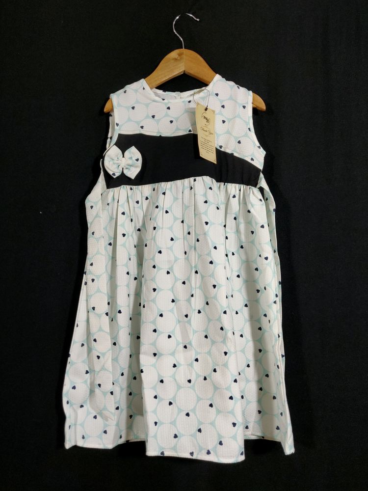 Blue Heart Printed Dress ( Women) | Chest 24| Length 24