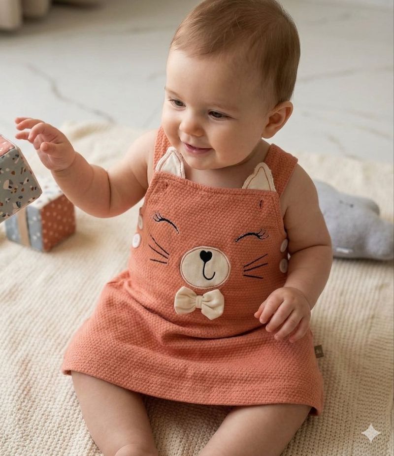 Cute Cat dungaree dress