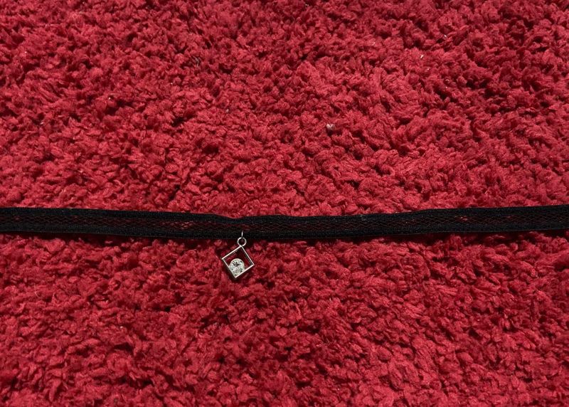 Lace Choker with Square Pendant