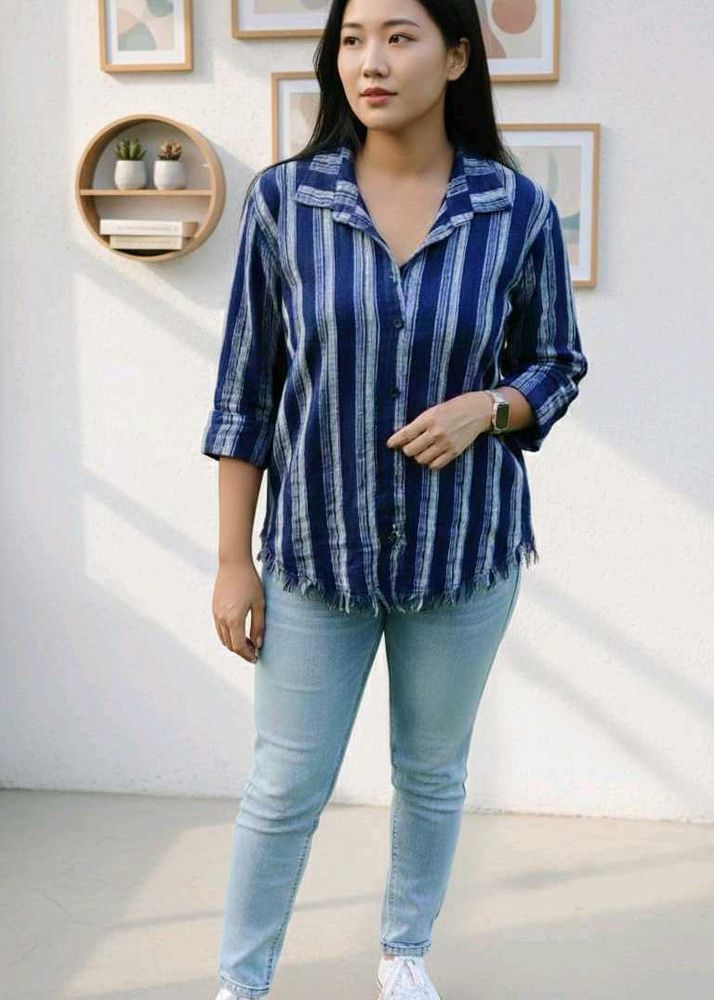 Striped Button-Down Shirt