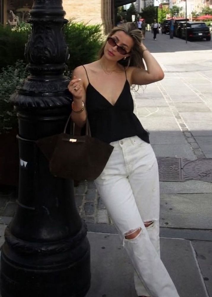 Y2K Ripped White Jeans