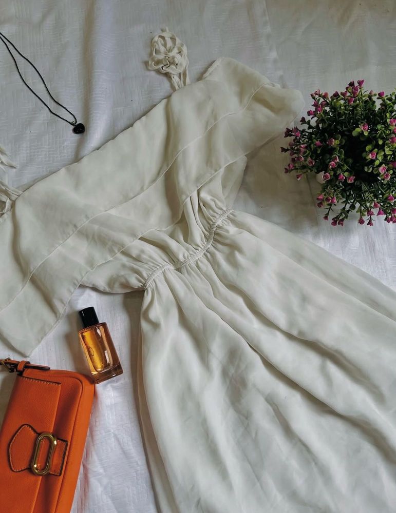 Elegant White Flowy Dress