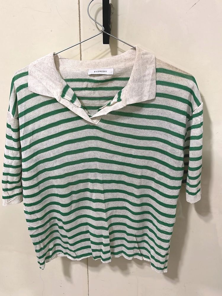Striped Polo Top