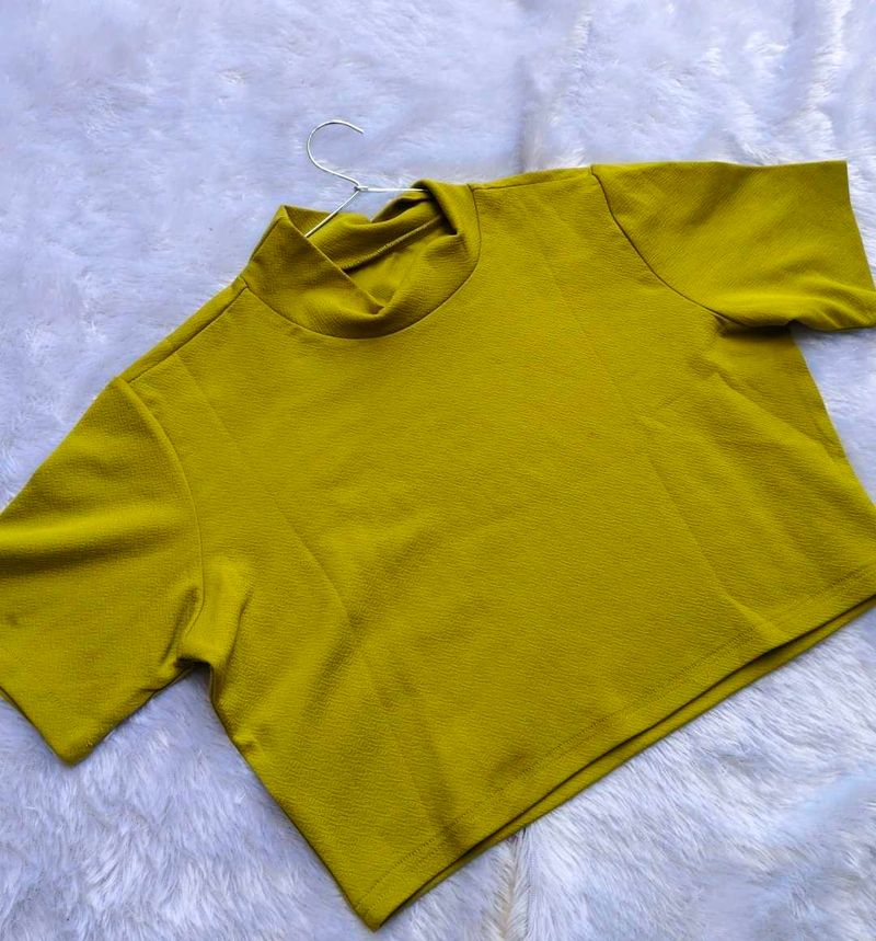 Chic Mustard Yellow Cropped Top