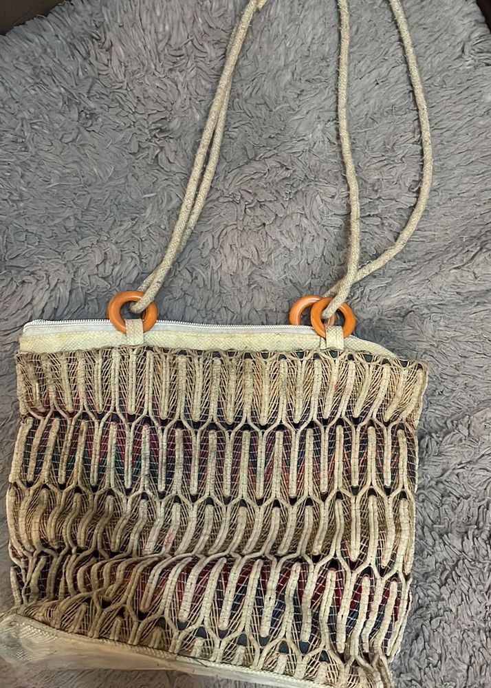 Vintage Woven Tote Bag