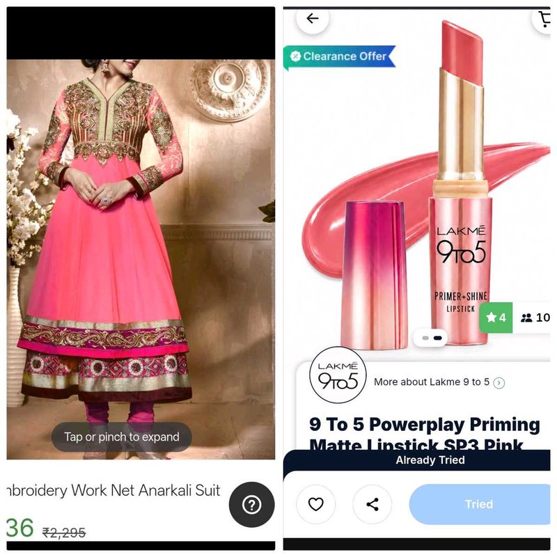 Anarkali kurta with Embroidery  new lipstick free