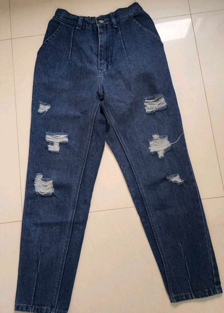 Distressed High-Waisted Jeans