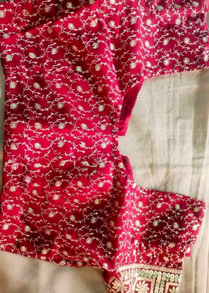 Red Embroidered Women's Blouse