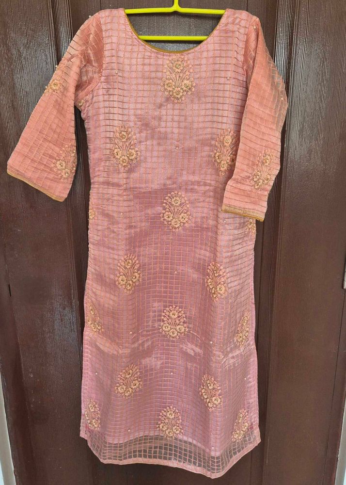 Bit Negotiable! - Elegant Pink Embroidered Kurta