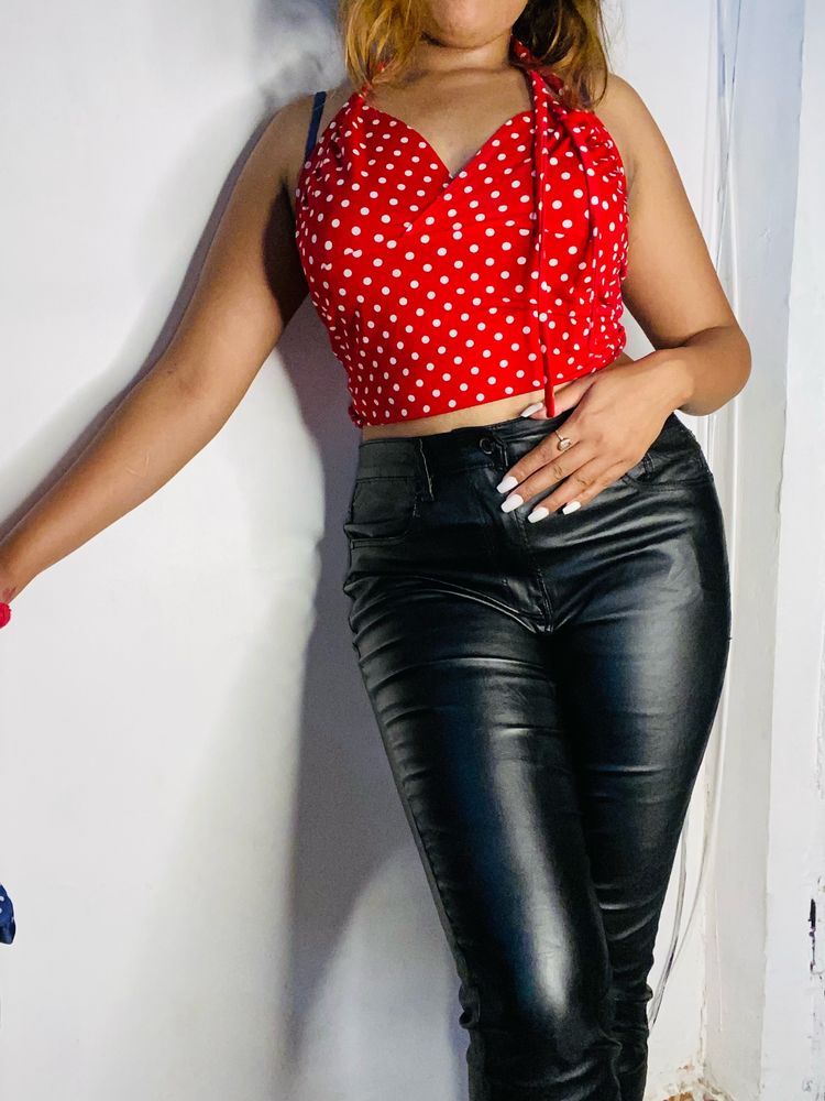 Leather Combo Trendy Dress 😍