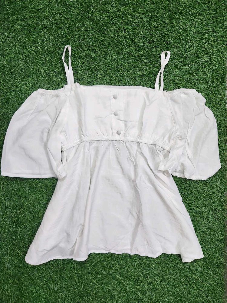 Chic Off-Shoulder White Top