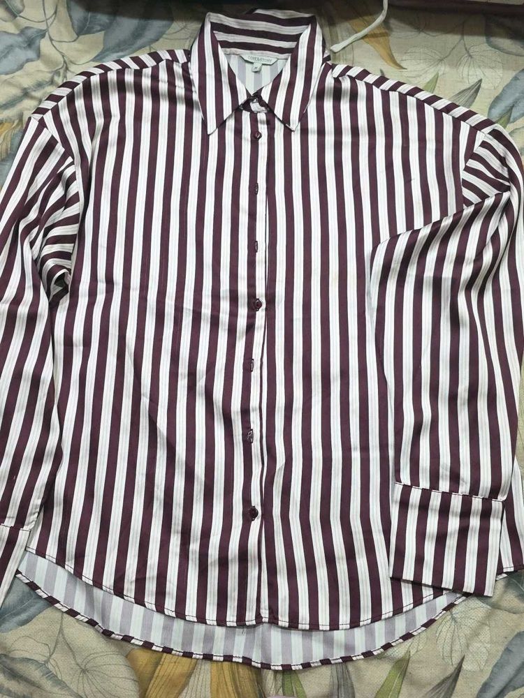 Chic Striped Button-Up Blouse