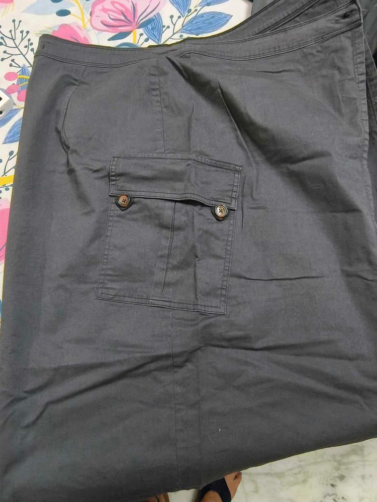 Comfortable Grey Cargo wrap skirt