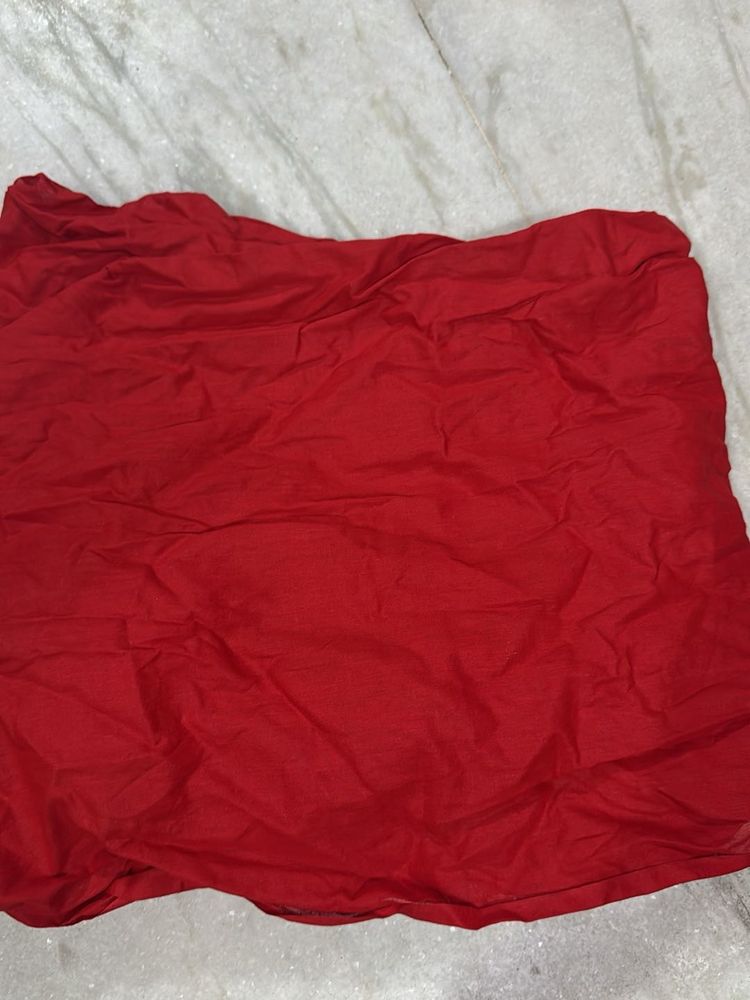 Vibrant Red Saree Falls
