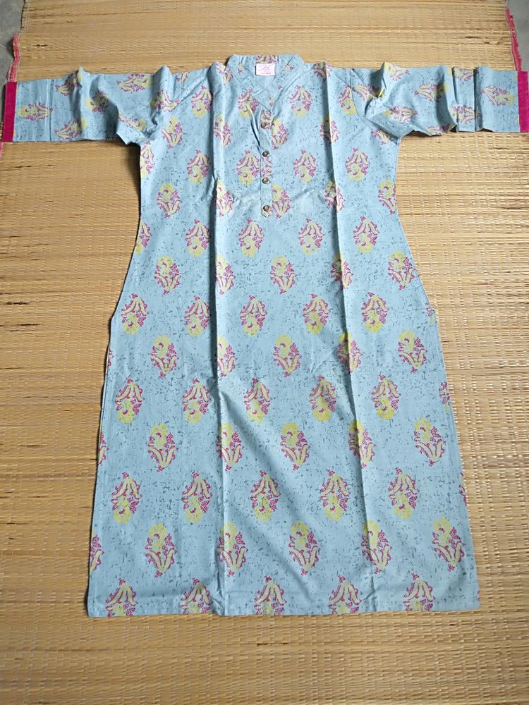 Gray Colour Cotton Kurti