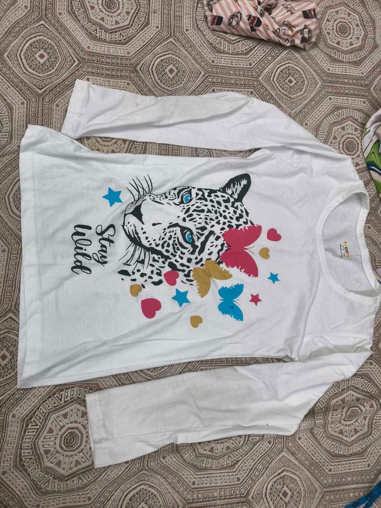 Cute Leopard Print T-Shirt for 8-9; years girl