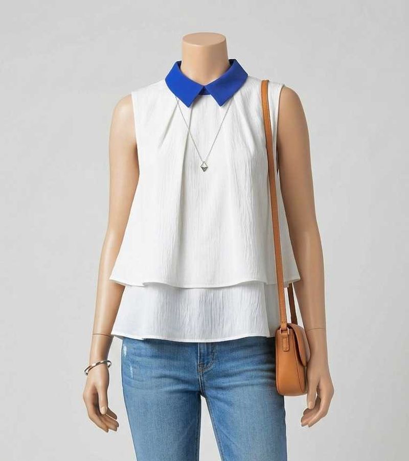 Chic White Sleeveless Tiered Top