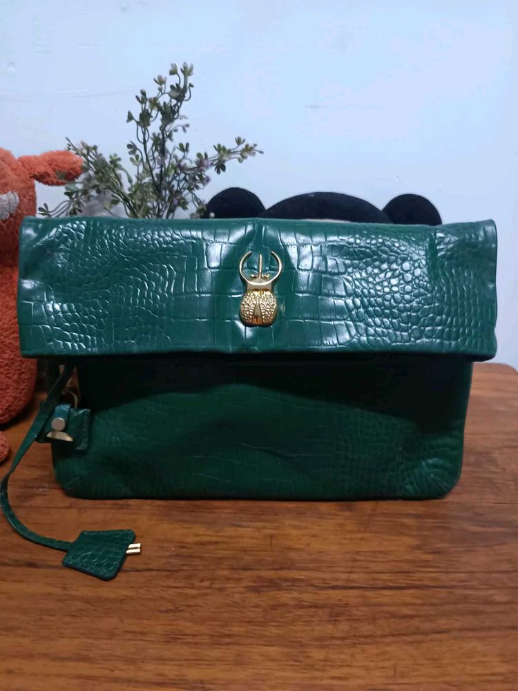 Authentic Marja Kurki Crocodile Embossed Clutch