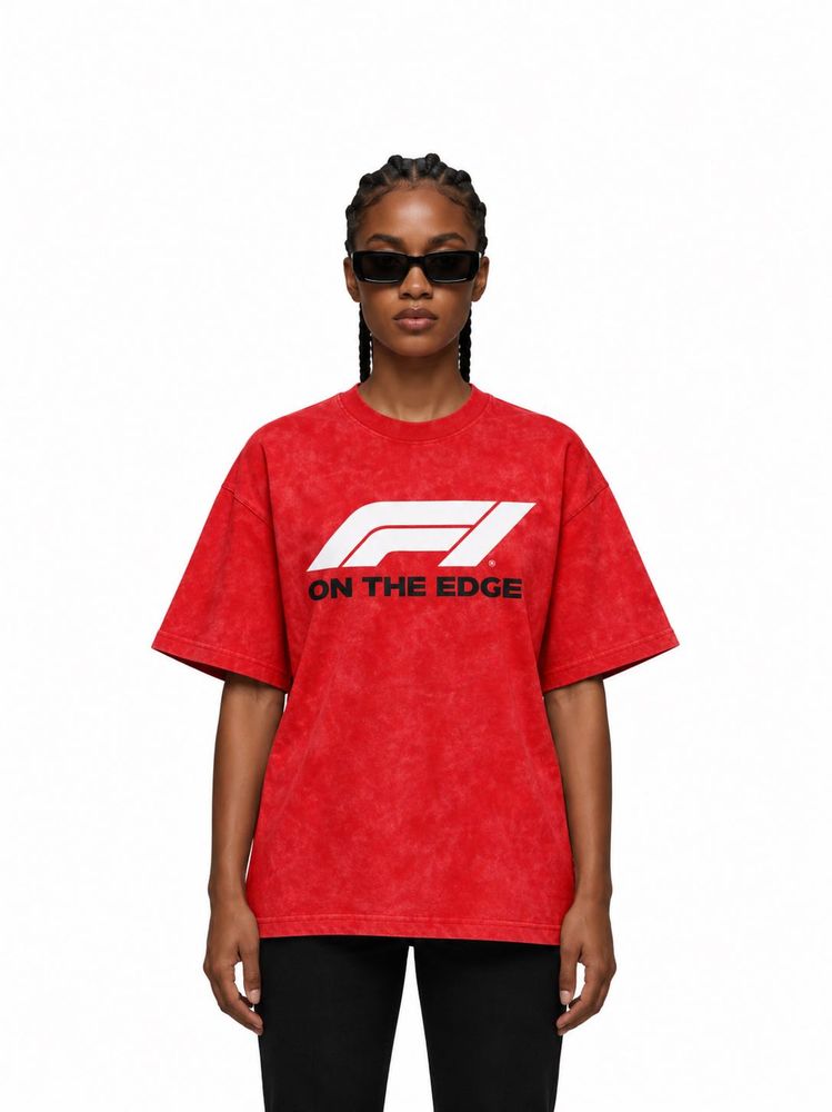Red F1 Graphic Print T-Shirt