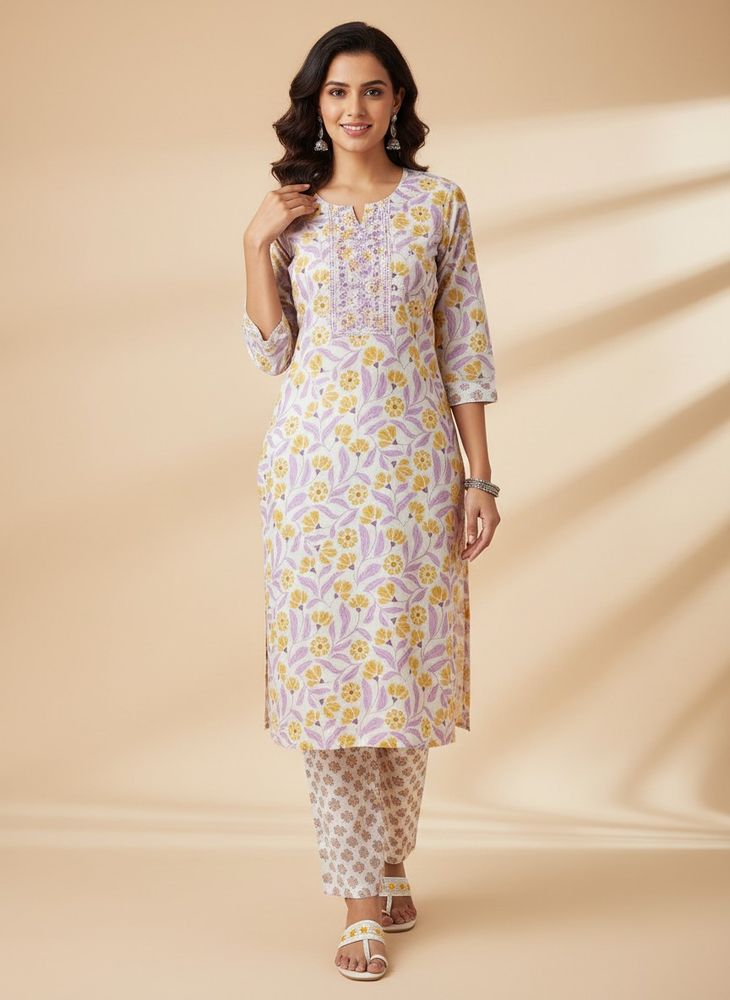 Floral Print Kurta Set
