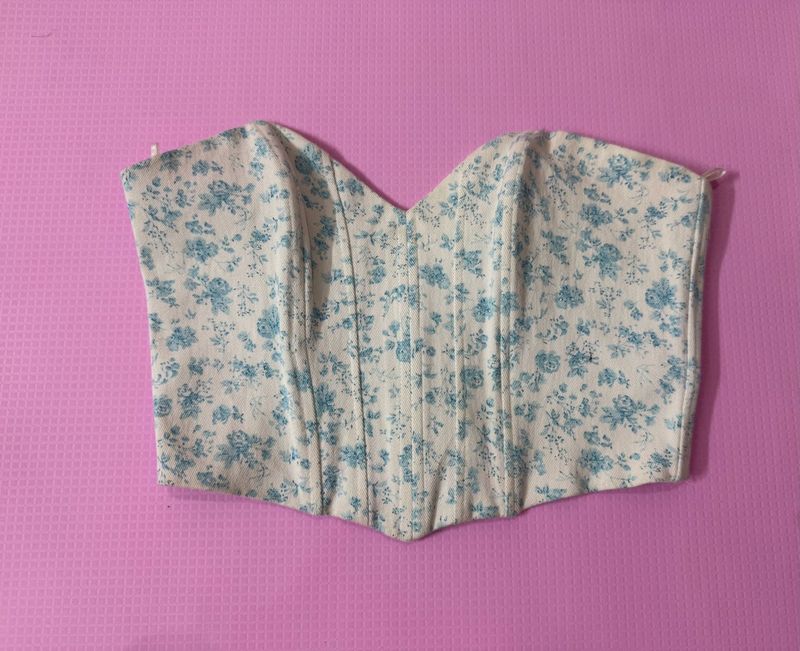 ZARA Floral Corset Top 🩵