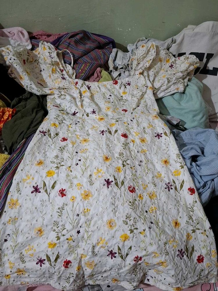 Floral Puff Sleeve Mini Dress